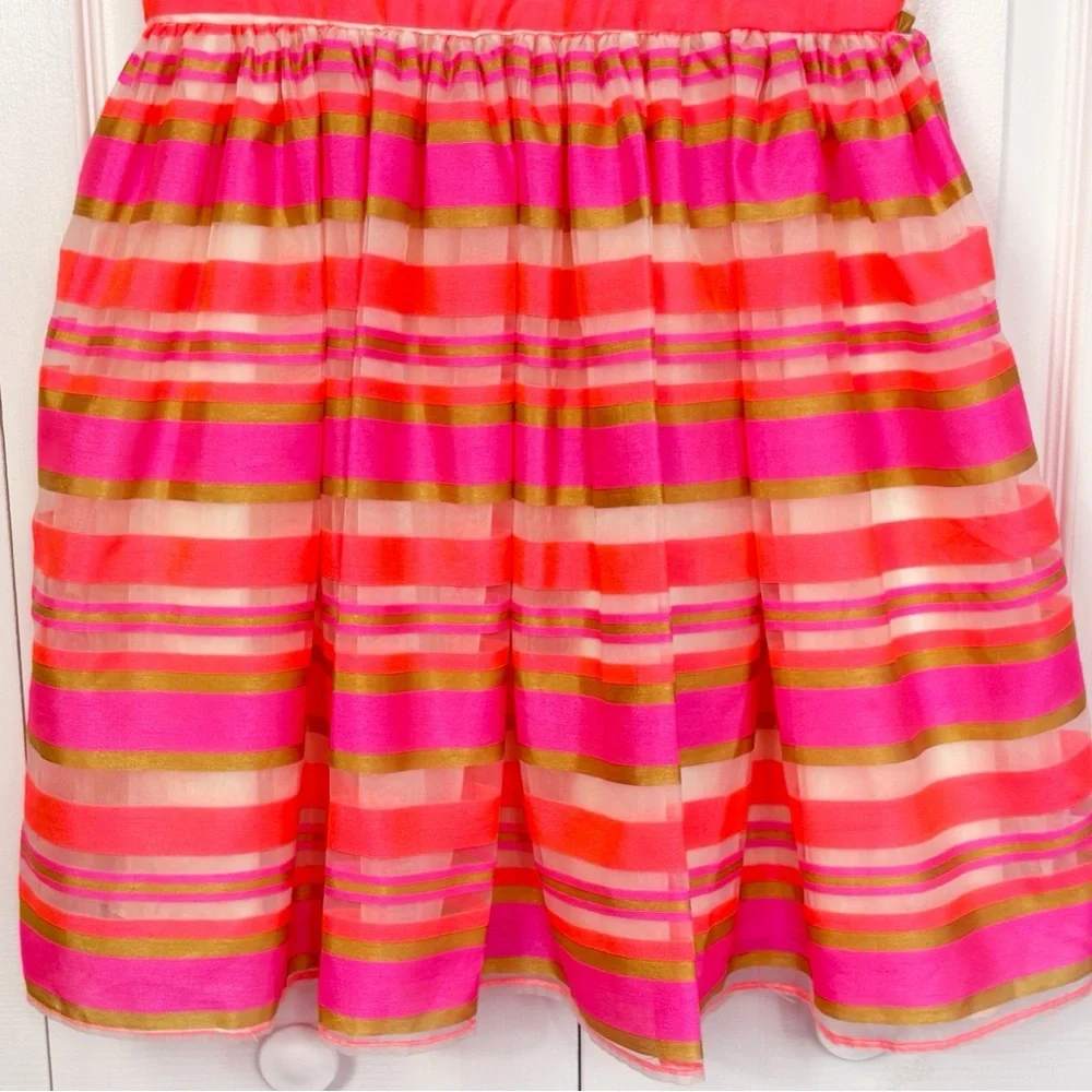 NWT The Children's Place Neon Berry Pink Stripe Sleeveless Dress 16